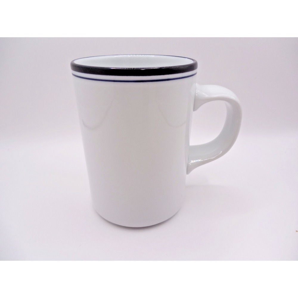 Vintage Dansk Concerto Allegro Blue Stripe white Coffee Mug 4" tall  9 oz